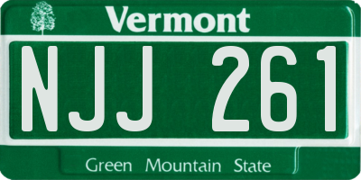 VT license plate NJJ261