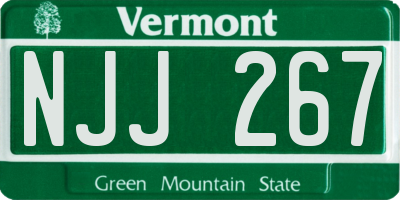 VT license plate NJJ267