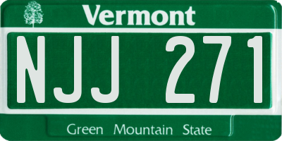 VT license plate NJJ271