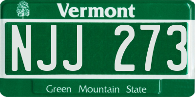 VT license plate NJJ273