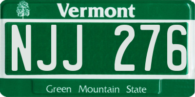 VT license plate NJJ276