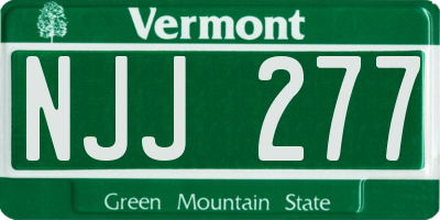 VT license plate NJJ277