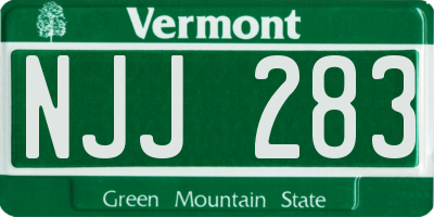 VT license plate NJJ283