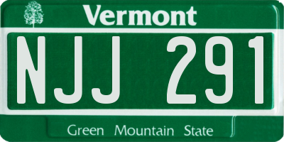 VT license plate NJJ291