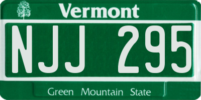 VT license plate NJJ295