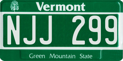 VT license plate NJJ299