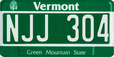 VT license plate NJJ304