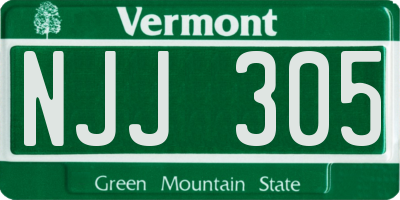 VT license plate NJJ305