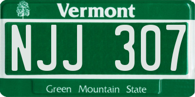 VT license plate NJJ307