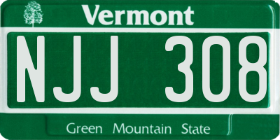 VT license plate NJJ308
