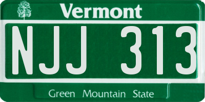 VT license plate NJJ313