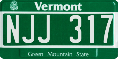 VT license plate NJJ317