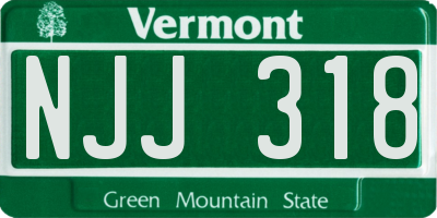 VT license plate NJJ318