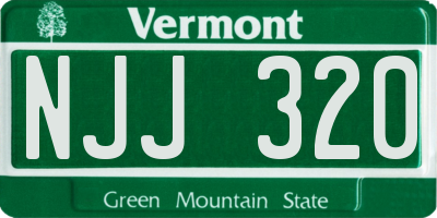 VT license plate NJJ320