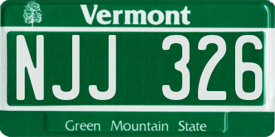 VT license plate NJJ326