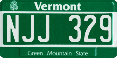 VT license plate NJJ329