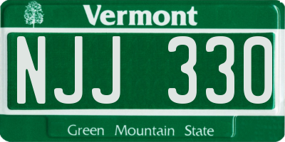 VT license plate NJJ330