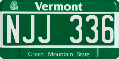 VT license plate NJJ336
