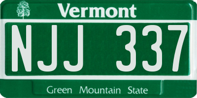 VT license plate NJJ337