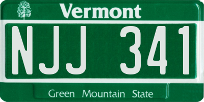 VT license plate NJJ341