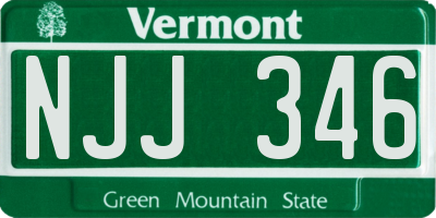 VT license plate NJJ346