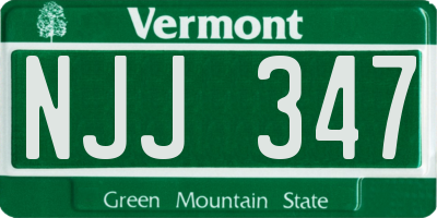 VT license plate NJJ347