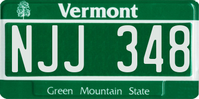 VT license plate NJJ348