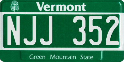 VT license plate NJJ352