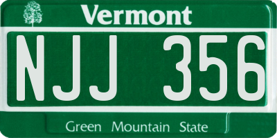 VT license plate NJJ356