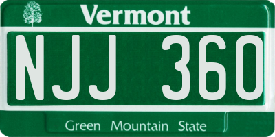VT license plate NJJ360