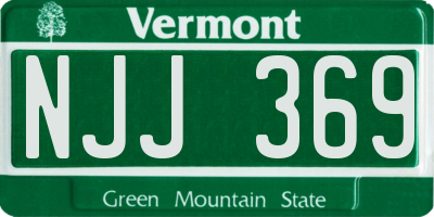VT license plate NJJ369