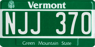 VT license plate NJJ370