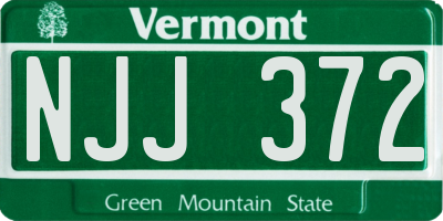 VT license plate NJJ372