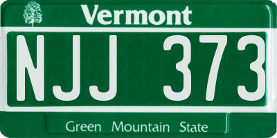 VT license plate NJJ373