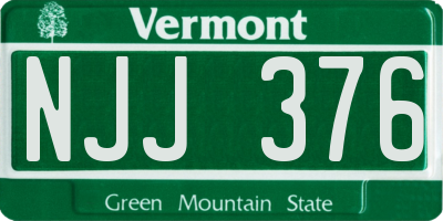 VT license plate NJJ376