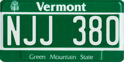 VT license plate NJJ380