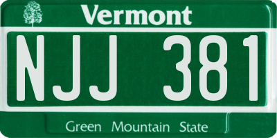 VT license plate NJJ381