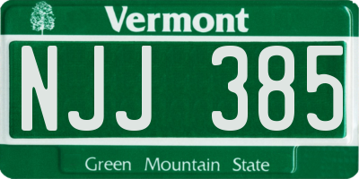 VT license plate NJJ385