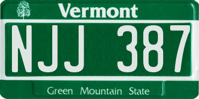 VT license plate NJJ387