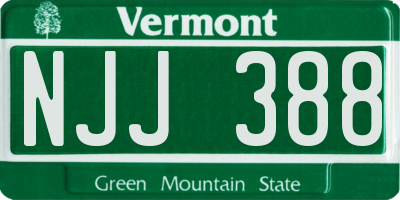 VT license plate NJJ388