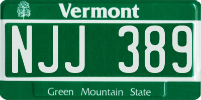 VT license plate NJJ389