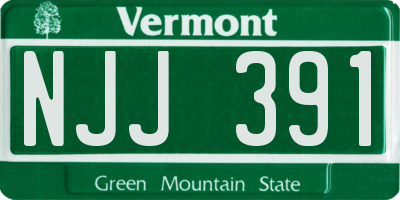VT license plate NJJ391