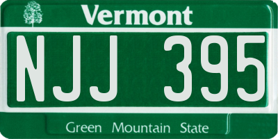 VT license plate NJJ395
