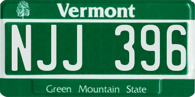 VT license plate NJJ396