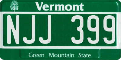VT license plate NJJ399