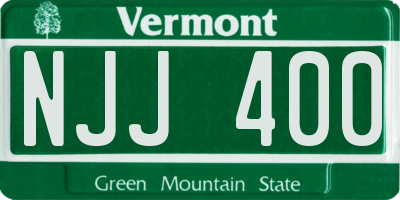 VT license plate NJJ400