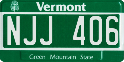 VT license plate NJJ406