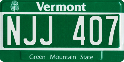 VT license plate NJJ407