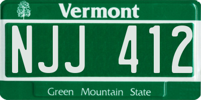 VT license plate NJJ412