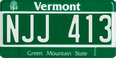 VT license plate NJJ413